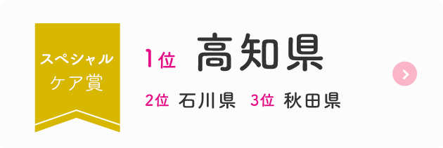 スペシャルケア賞  1位  高知県  2位  石川県  3位  秋田県