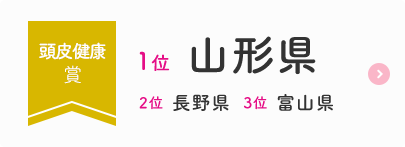 頭皮健康賞  1位  山形県  2位  長野県  3位  富山県