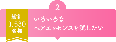 2  総計1,530名様  いろいろなヘア エッセンスを試したい