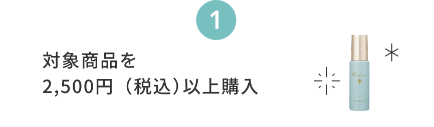 1  対象商品を2,500円（税込）以上購入