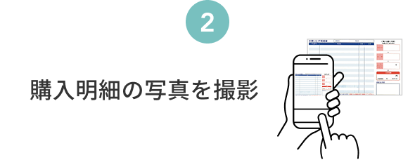 2  購入明細の写真を撮影