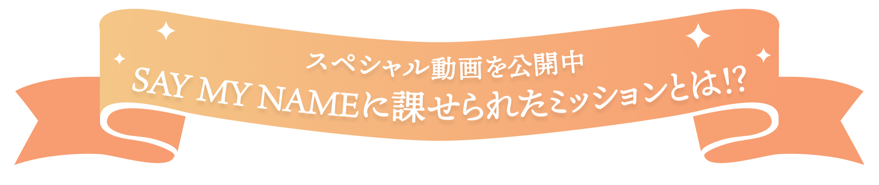 スペシャル動画を公開中  SAY WY NAMEに課せられたミッションとは!?