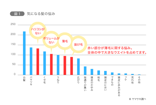 図1　気になる髪の悩み／図2　髪の悩みを感じ始めた年齢