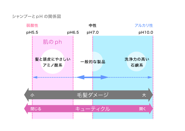 シャンプーとpHの関係図